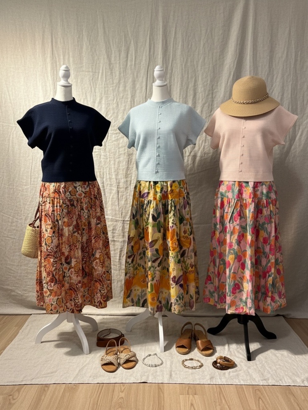 Floral Tiered Maxi Skirt - Pink Multi - Picture 3 of 3
